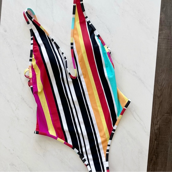 Express Other - Express Multi-Color Stripe One Piece Swimsuit Sz M